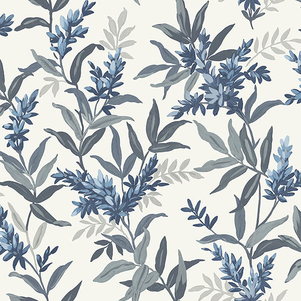 Purchase BG5905 Brewster Wallpaper, Olivia Blue Floral - Belgravia Decor