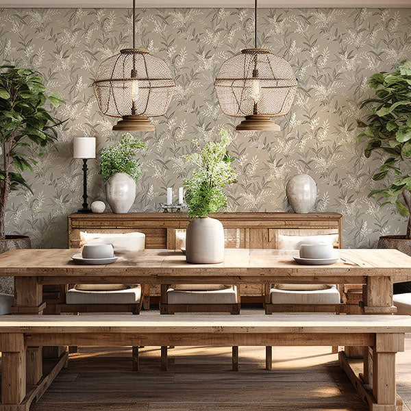 Purchase BG5908 Brewster Wallpaper, Olivia Beige Floral - Belgravia Decor1