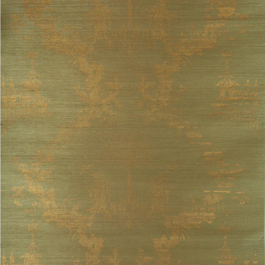 Sample BR-69427.435 Chiri On Sisal and Cotton Gold On Spring Green Brunschwig and Fils