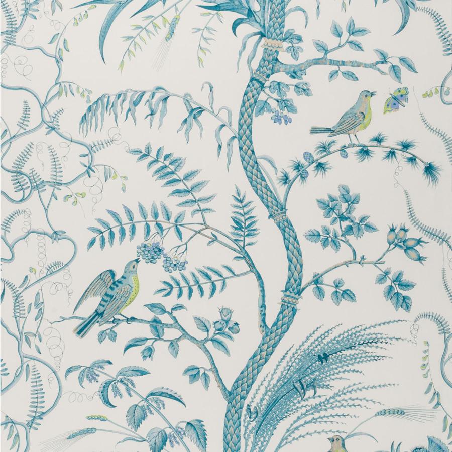 Buy BR-69518.513 Bird And Thistle Aqua by Brunschwig Fils