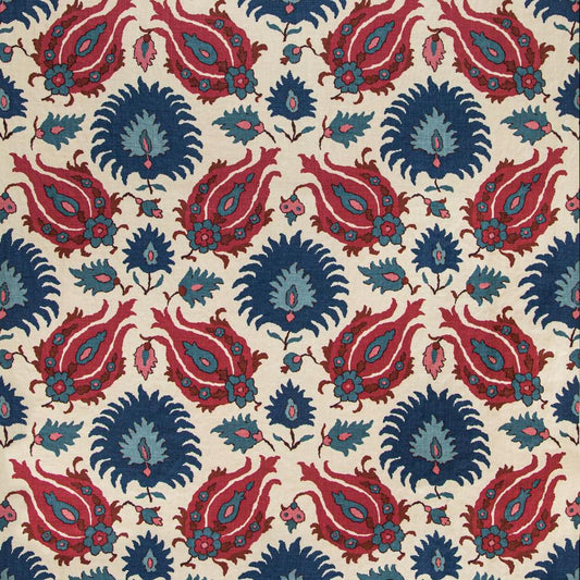 Find BR-700020-5019 Kashmiri Linen Print Navy/Berry Ethnic by Brunschwig & Fils Fabric