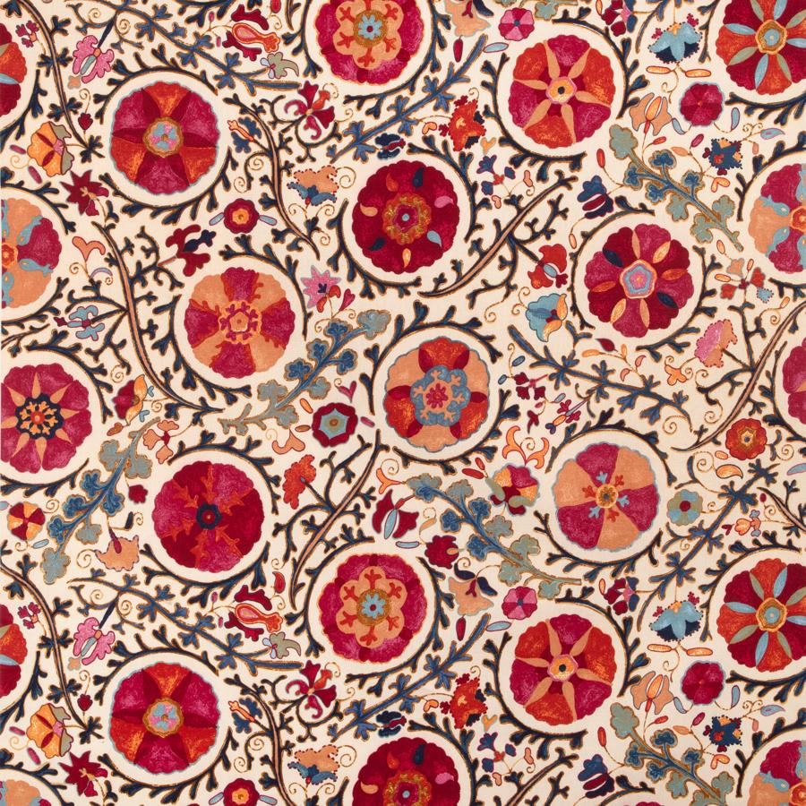 Sample BR-71099.06.0 Dzhambul Cotton And Linen Print Orange Medallion Brunschwig and Fils Fabric