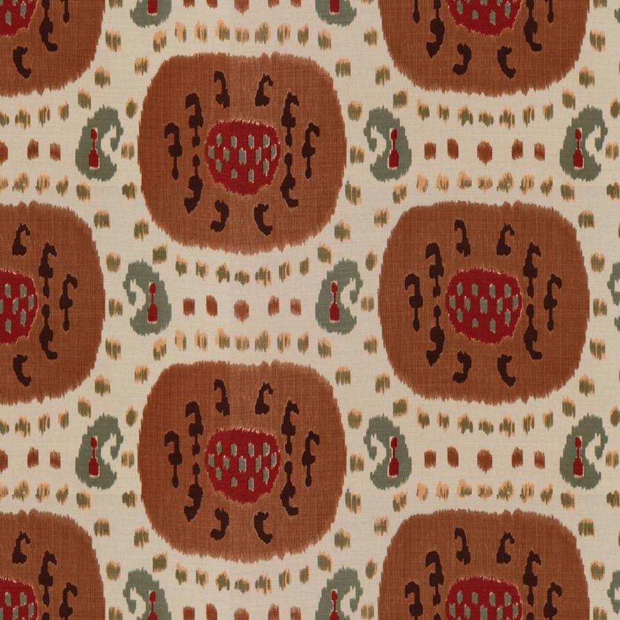 Sample BR-71110.08.0 Samarkand Cotton And Linen Print Brown Ikat Brunschwig and Fils Fabric