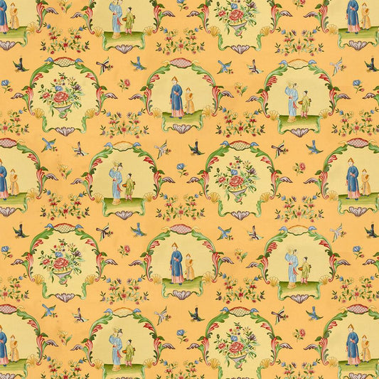 Save BR-71613.02.0 Ecole Chinoise Yellow/Gold Modern Chinoiserie by Brunschwig & Fils Fabric