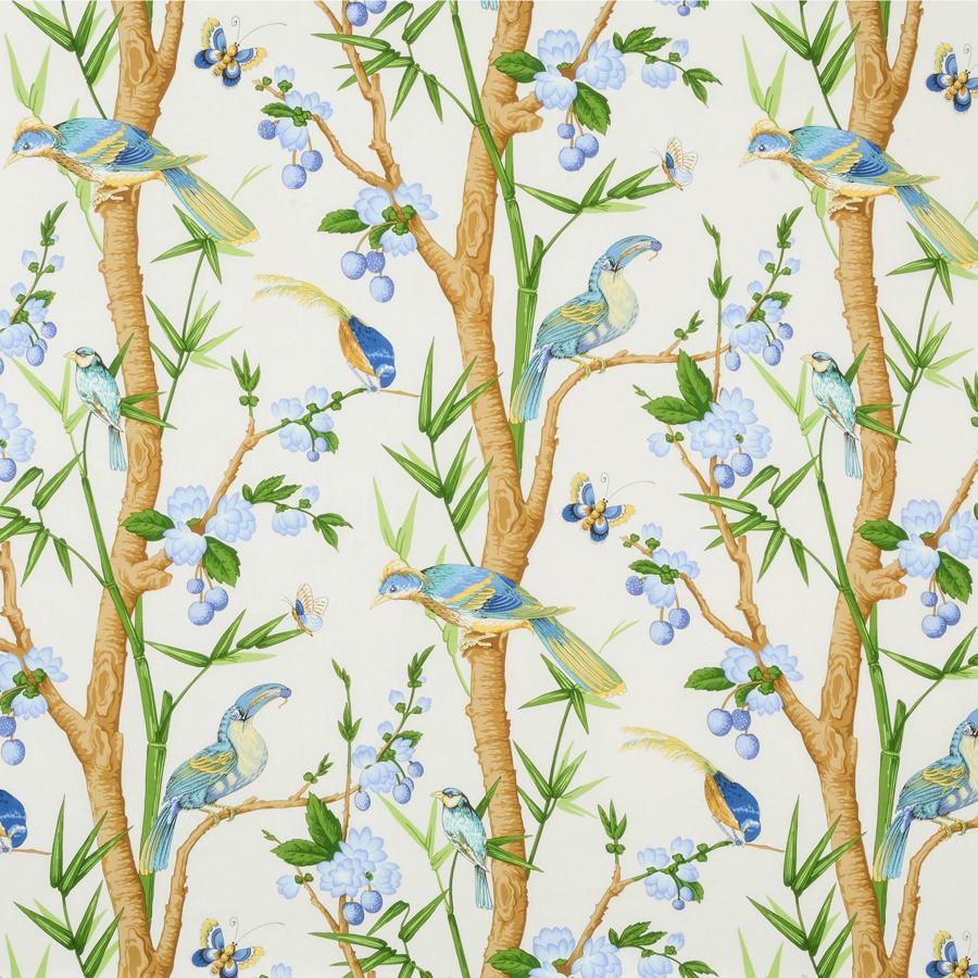 Sample BR-71622-140 Toucans Aqua/Blue Brunschwig and Fils Fabric