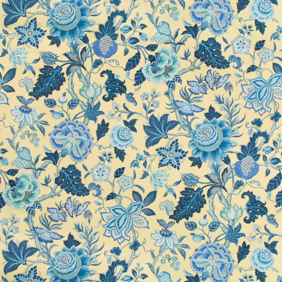Sample BR-79329-40 Nizam Cotton Print Canary Botanical Brunschwig and Fils Fabric
