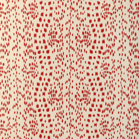 View BR-79585-166 Les Touches Cotton Print Red Geometric by Brunschwig & Fils Fabric