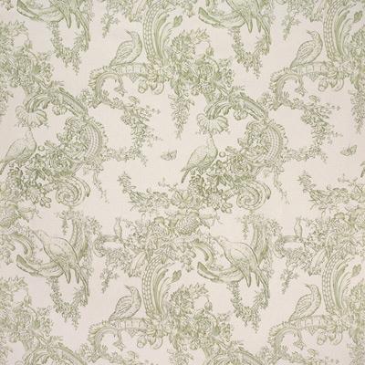Sample BR-79642-406 Rocaille Floral Cotton Print Moss Botanical Brunschwig and Fils Fabric