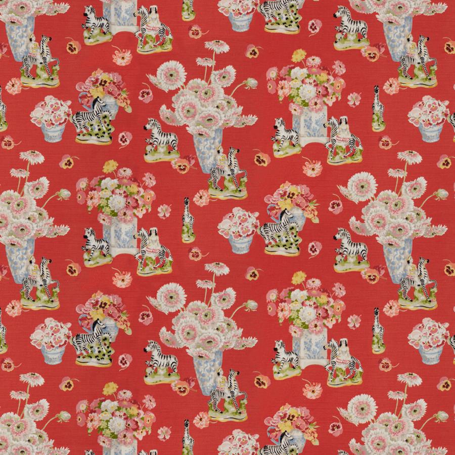 Search BR-79653-154 Gillian S Zebras Linen & Cotton Print Flame Animal/Insect by Brunschwig & Fils Fabric