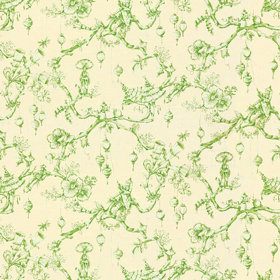 Sample - Br-79704.3.0 | Festival Of Lanterns Linen Print, Maisonnette - Brunschwig & Fils Fabric