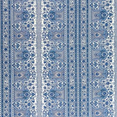 Sample BR-79743-222 Digby S Tent Linen and Cotton Print Moroccan Blue Ethnic Brunschwig and Fils Fabric