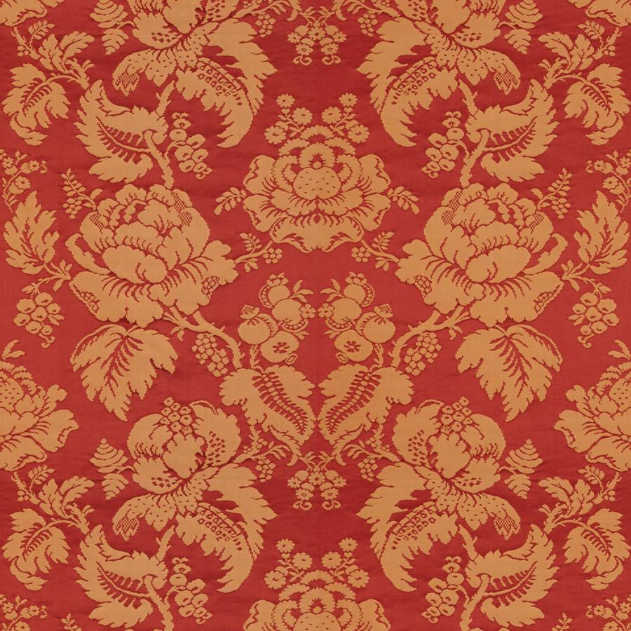 Sample BR-81035-O Moulins Damask Rouge/Ivoire Damask Brunschwig and Fils Fabric