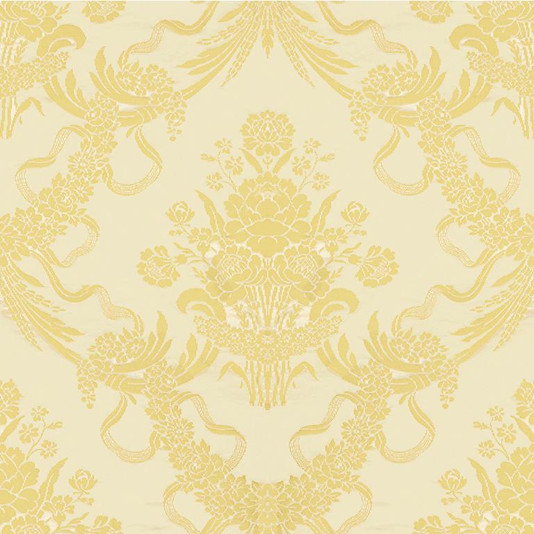 Looking BR-81036-A Charlieu Lampas Ivoire Damask by Brunschwig & Fils Fabric