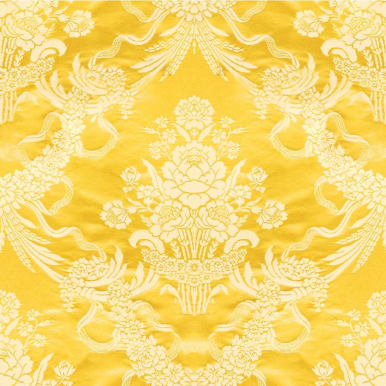 Sample BR-81036-D Charlieu Lampas Jaune/Ivoire Brunschwig and Fils Fabric