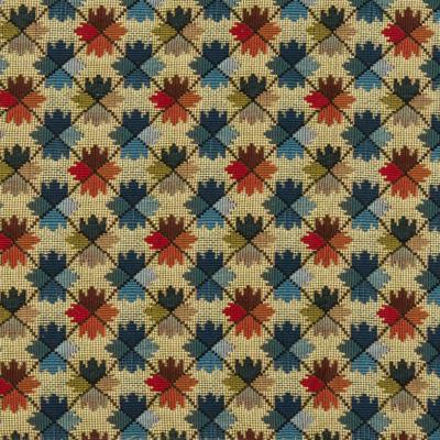 Sample BR-89071-M21 Oatlands Tapestry Blue/Red Brunschwig and Fils Fabric