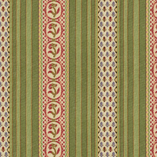 Looking BR-89354-466 Rayure Fleurette Willow Stripes by Brunschwig & Fils Fabric