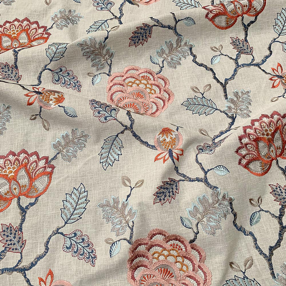 View 8763 Breon Regency Multi Color Embroidery Bedding Magnolia Fabric