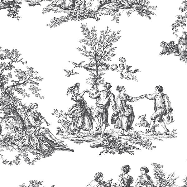 Purchase Ch22508 | Manor House, Black Toile - Norwall Wallpaper