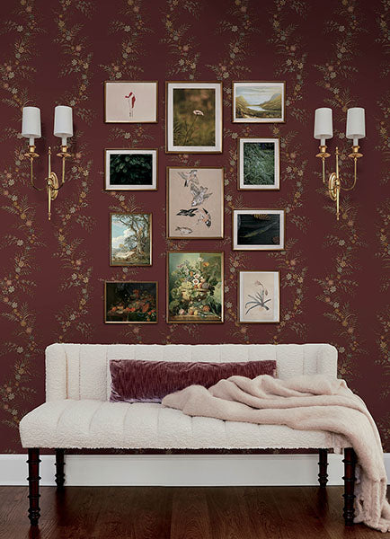 Purchase CJS6322 NuWallpaper Wallpaper, Posy Cranberry Peel & Stick - Chris Loves Julia NuWallpaper12