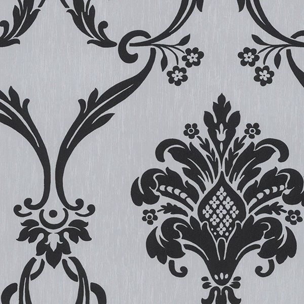 Purchase Cs27371 | Classic Silks 2, Black Damask - Norwall Wallpaper