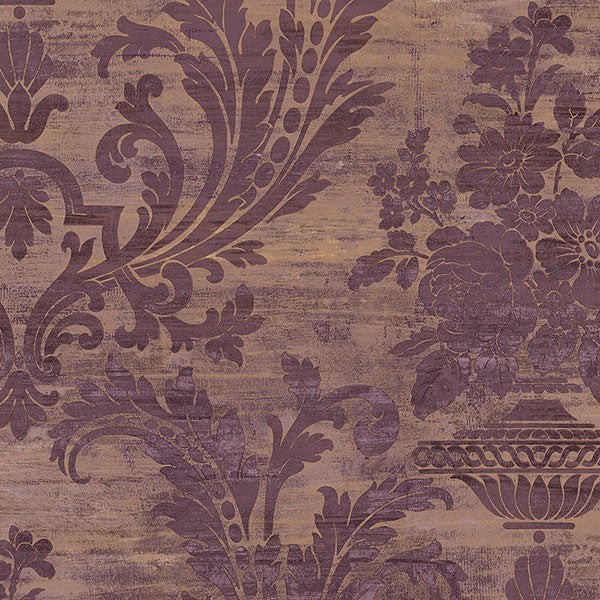 Purchase Cs35602 | Classic Silks 2, Purple Damask - Norwall Wallpaper