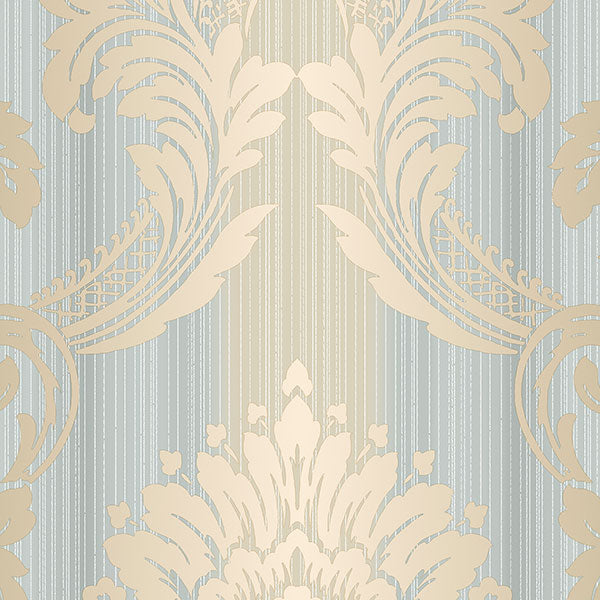 Purchase Cs35603 | Classic Silks 2, Blue Damask - Norwall Wallpaper