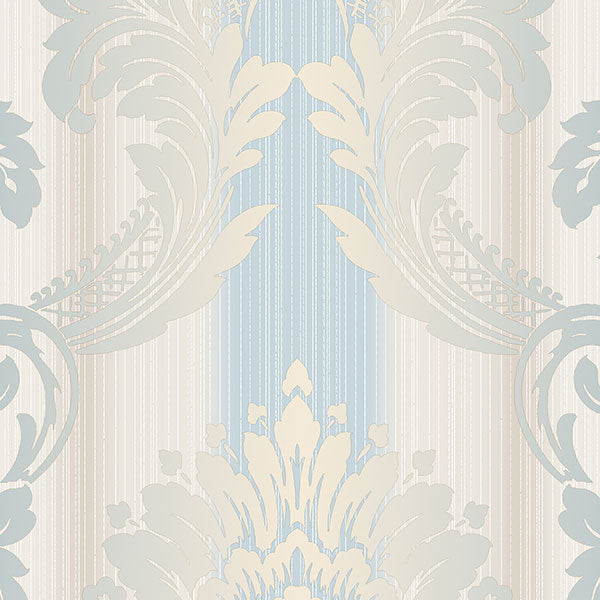 Purchase Cs35606 | Classic Silks 2, Blue Damask - Norwall Wallpaper