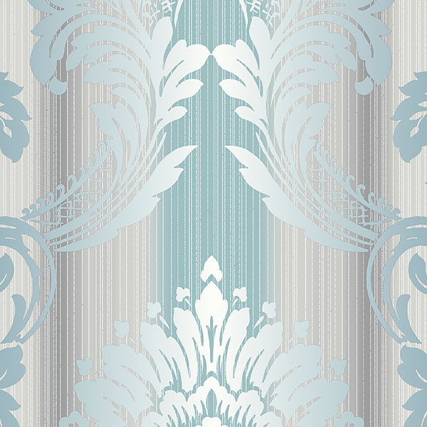 Purchase Cs35608 | Classic Silks 2, Blue Damask - Norwall Wallpaper