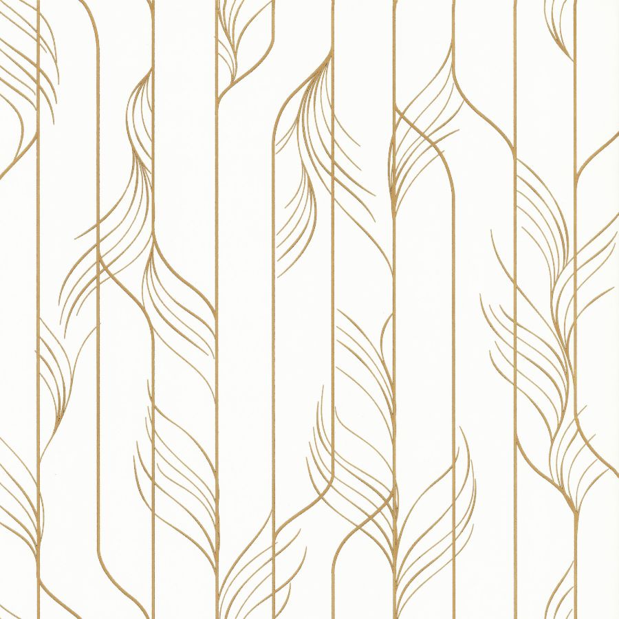 Purchase Df3301 | Decadence Ii, Elemental Thread White & Gold - Candice Olson Wallpaper