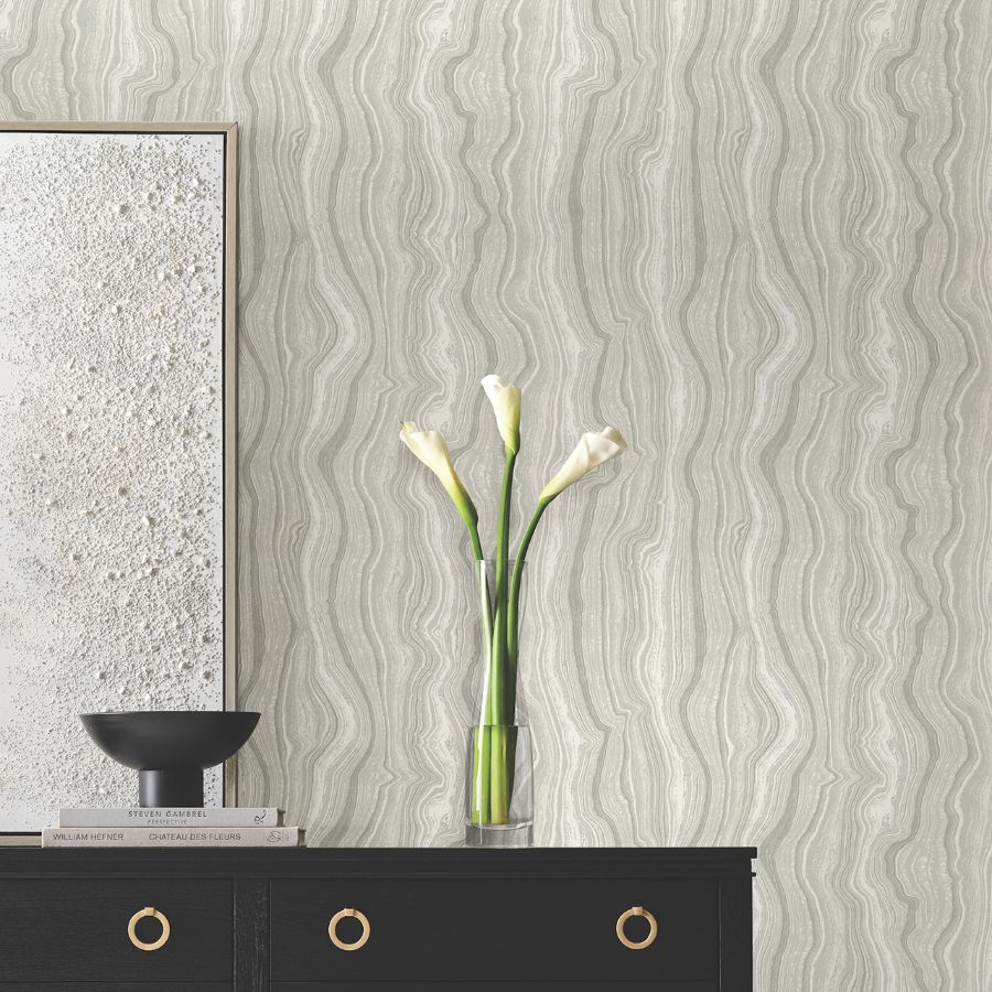 Purchase Df3323 | Decadence Ii, Mineral Shimmer Gray & Pearl - Candice Olson Wallpaper