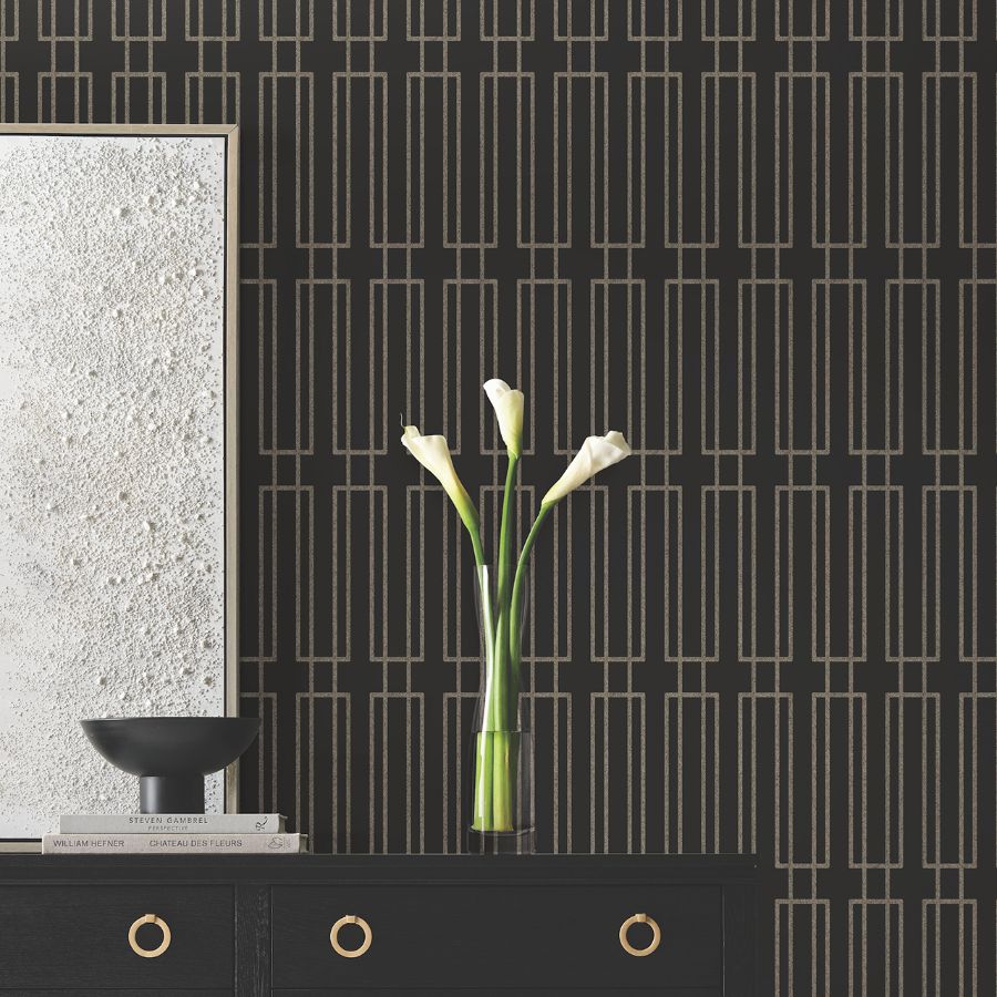 Purchase Df3328 | Decadence Ii, Terrace Black - Candice Olson Wallpaper