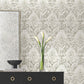 Purchase Df3333 | Decadence Ii, Velvet Crush Damask Soft Neutral & Pearl - Candice Olson Wallpaper