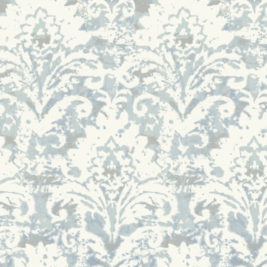 Purchase Df3335 | Decadence Ii, Velvet Crush Damask Blue & Pearl - Candice Olson Wallpaper