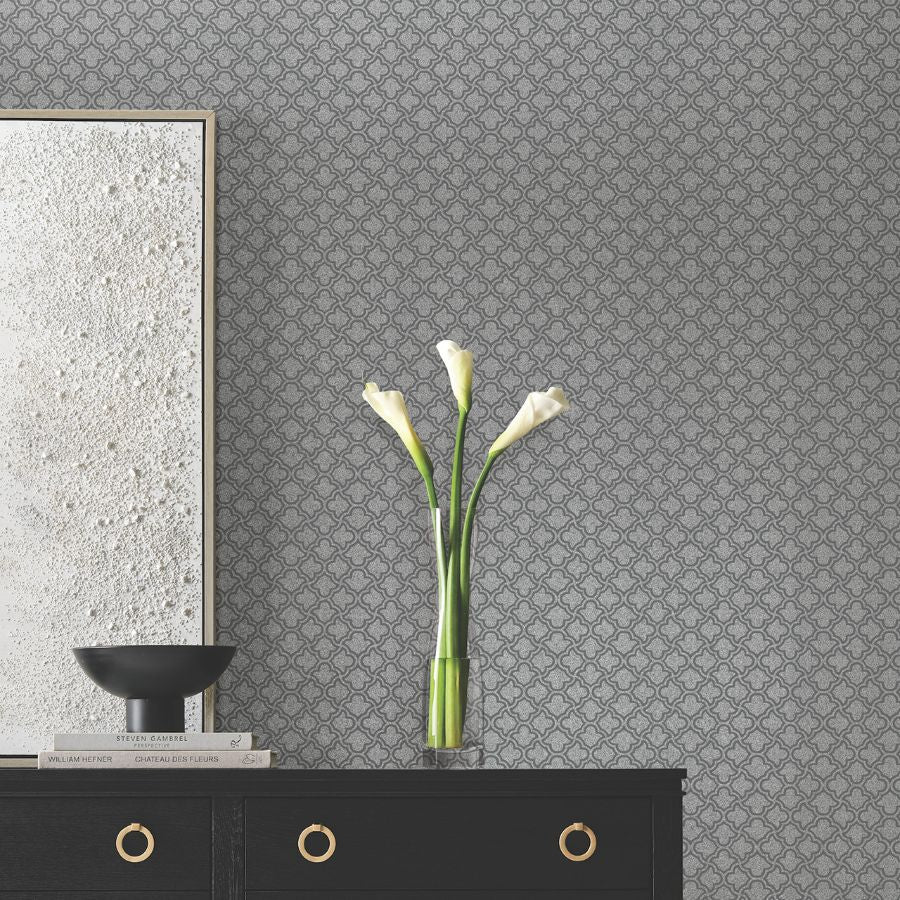 Purchase Df3338 | Decadence Ii, Uptown Glam Charcoal - Candice Olson Wallpaper
