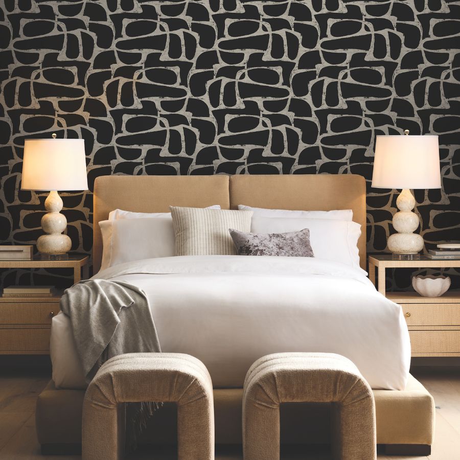 Purchase Df3352 | Decadence Ii, Craftsman Geometric Black - Candice Olson Wallpaper