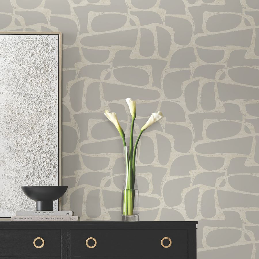 Purchase Df3354 | Decadence Ii, Craftsman Geometric Taupe - Candice Olson Wallpaper