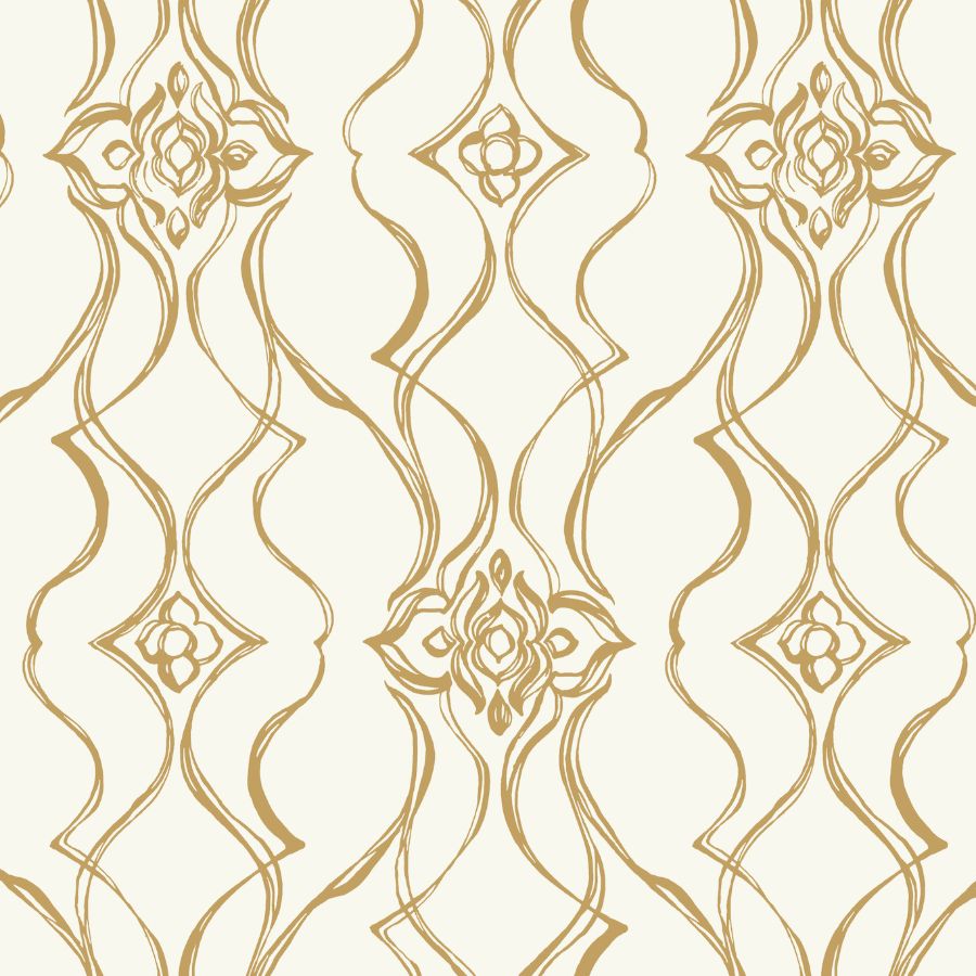 Purchase Df3372 | Decadence Ii, Pirouette White & Gold - Candice Olson Wallpaper