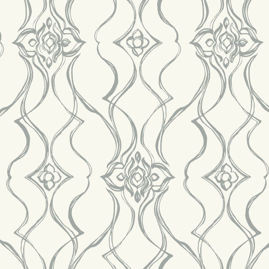 Purchase Df3373 | Decadence Ii, Pirouette White & Silver - Candice Olson Wallpaper