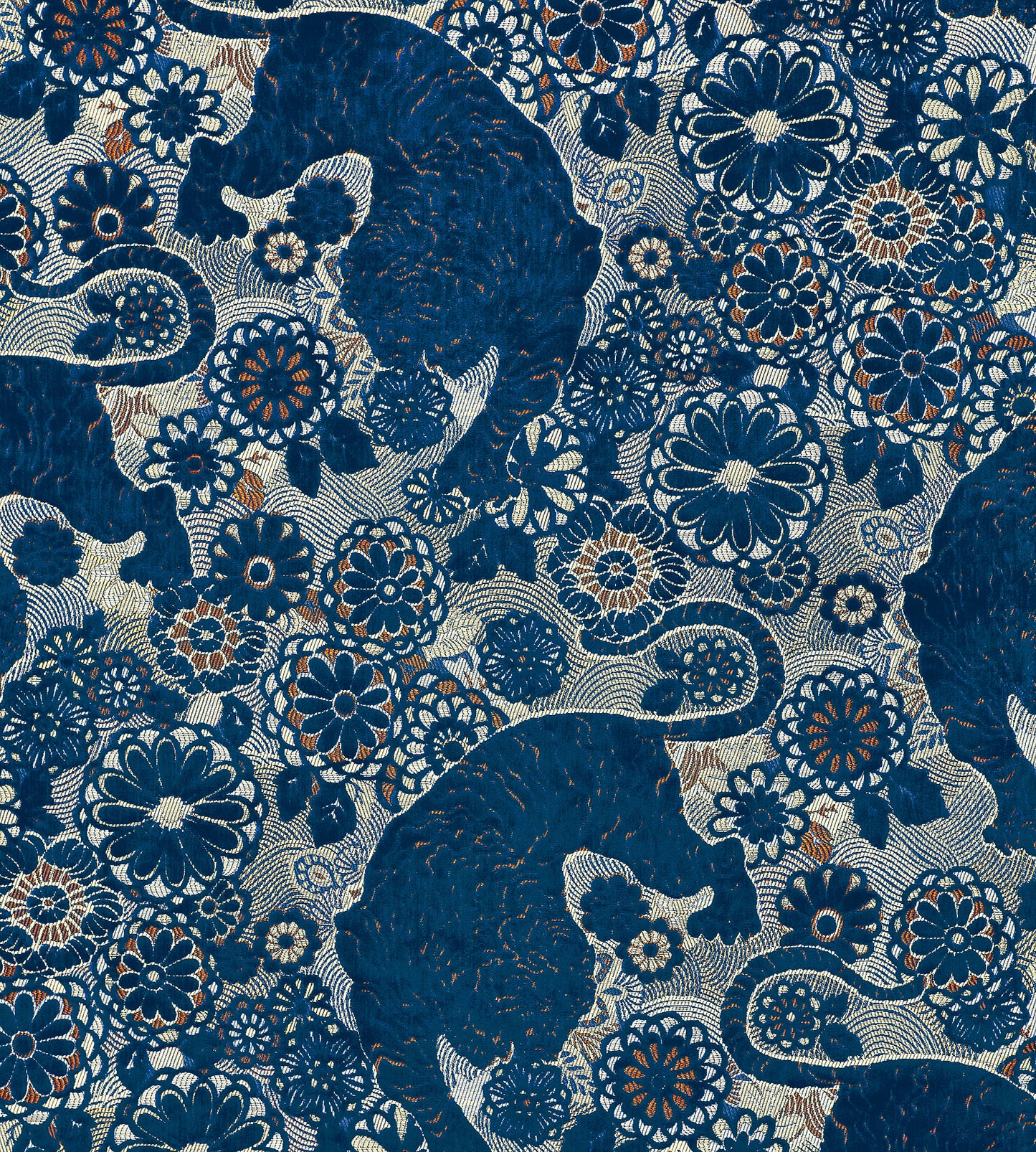 Purchase Old World Weavers Fabric Item# EA 000218V1, Siberian Tiger Sapphire Flame 1