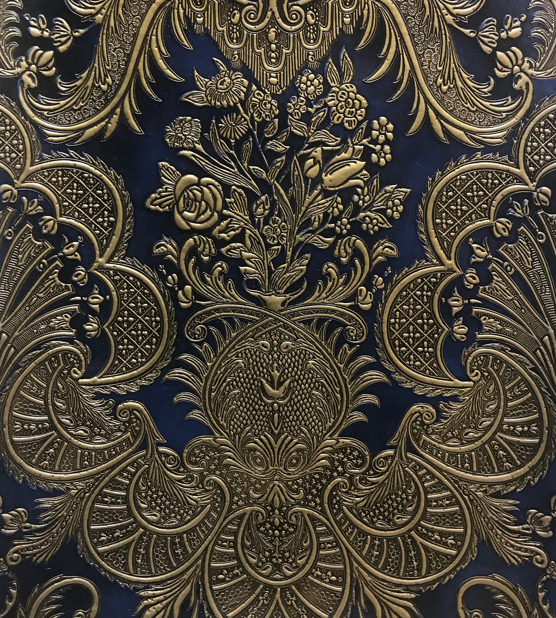 Purchase Old World Weavers Fabric Pattern# ER 0001C103, Cuir Maintenon Blue & Gold Elisabeth 1