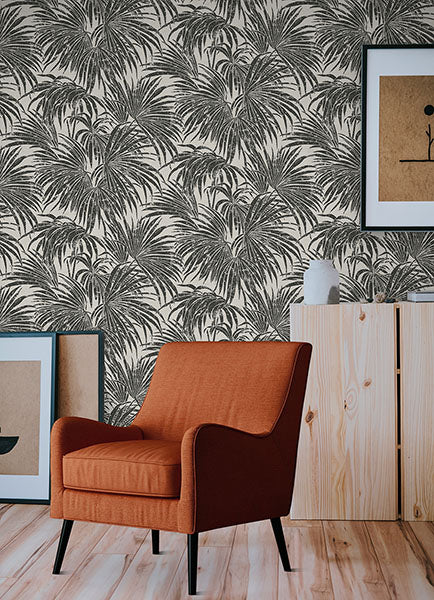 Purchase ESS6016 NuWallpaper Wallpaper, Black & White Cassava Palm Peel & Stick - Egypt Sherrod NuWallpaper12