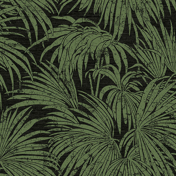 Purchase ESS6018 NuWallpaper Wallpaper, Black & Green Cassava Palm Peel & Stick - Egypt Sherrod NuWallpaper