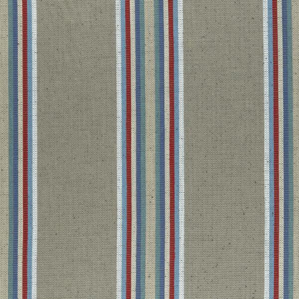 Sample F0955-03 Imani Indigo/Red Clarke And Clarke Fabric