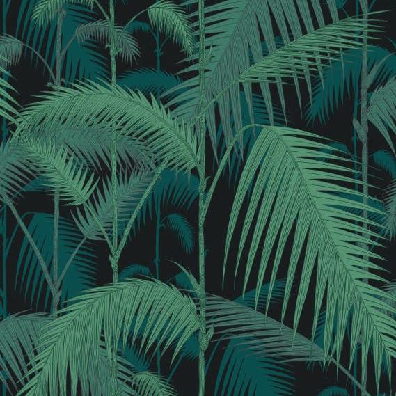 Sample F111-2004L Palm Jungle Vir-Pet On Char by Cole and Son Fabric