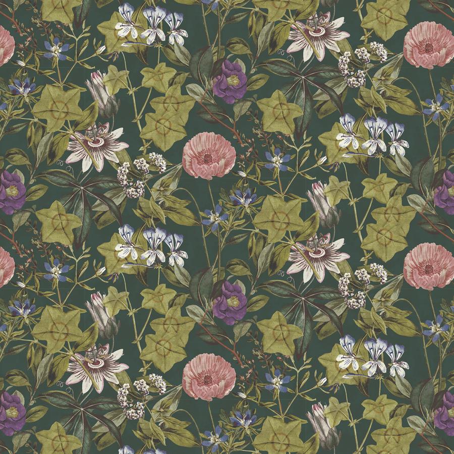 Sample - F1304/07 | Passiflora, Clarke & Clarke Exotica 2 - Clarke And Clarke Fabric - F1304/07.Cac.0