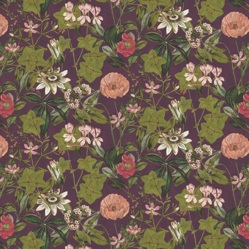 Sample - F1304/08.Cac.0 | Passiflora, Clarke & Clarke Exotica 2 - Clarke And Clarke Fabric