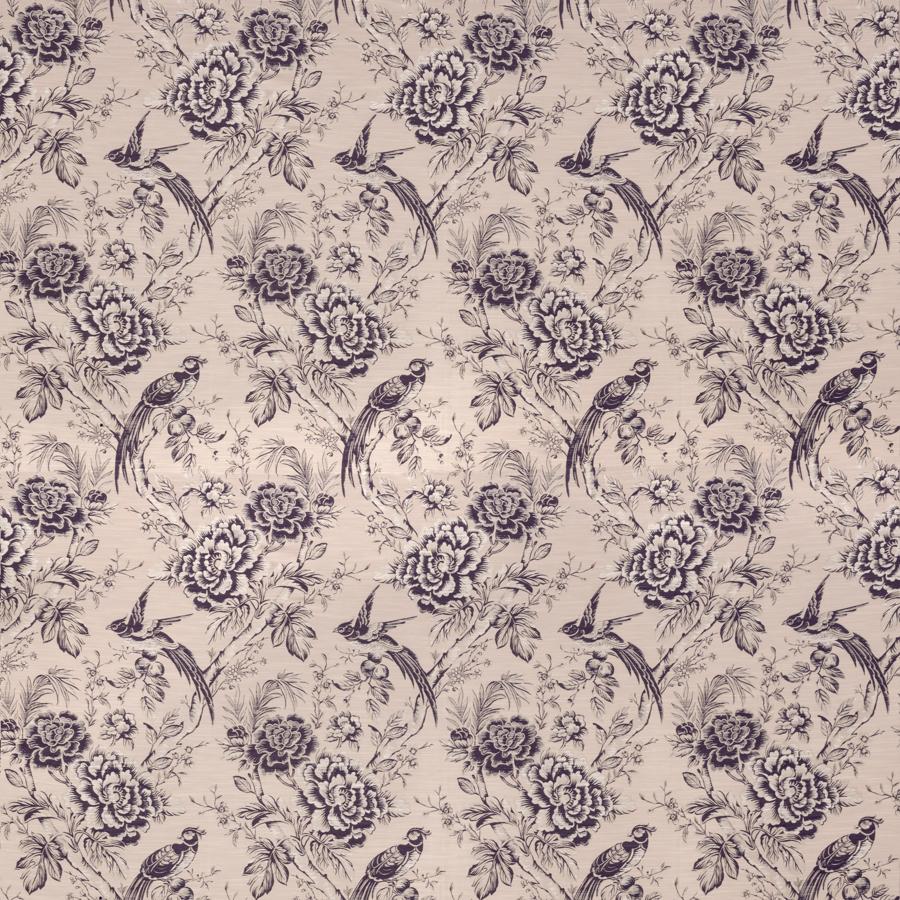 Sample F1429-01 Avium Blush/Damson Botanical Clarke And Clarke Fabric
