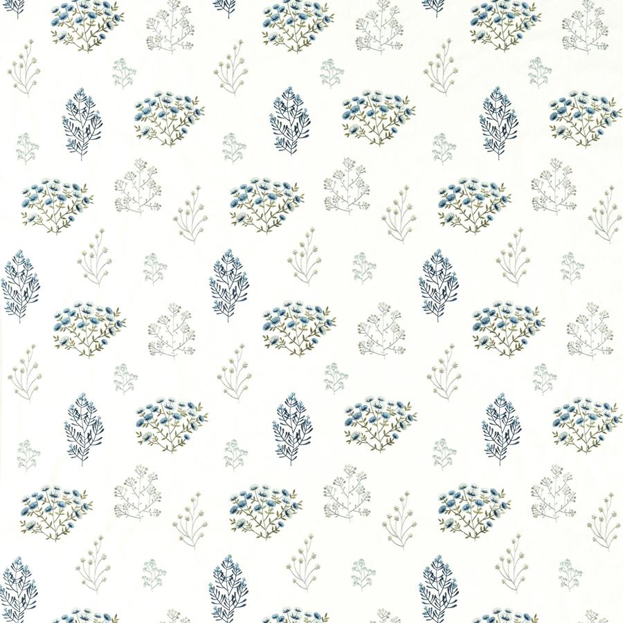 Sample F1431-04 Floris Mineral/Denim Botanical Clarke And Clarke Fabric