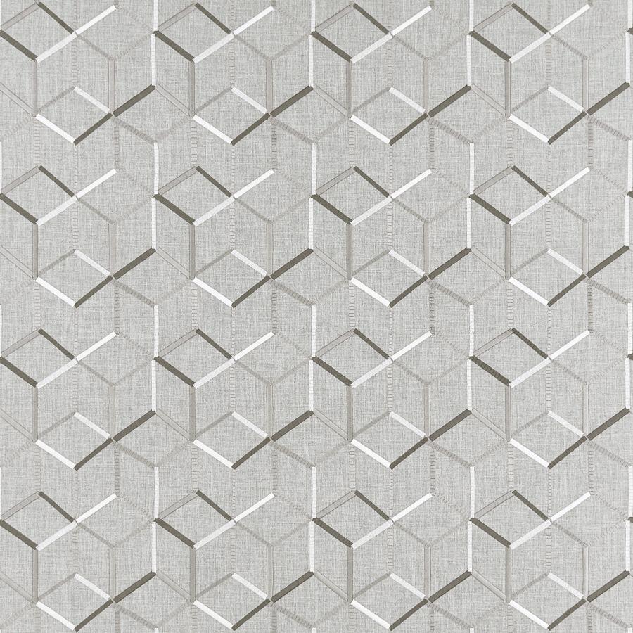 Order F1443/01 Linear Charcoal Geometric by Clarke And Clarke Fabric