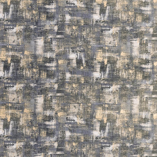 View F1472/01 Tessellati Charcoal/Gold Metallic by Clarke And Clarke Fabric